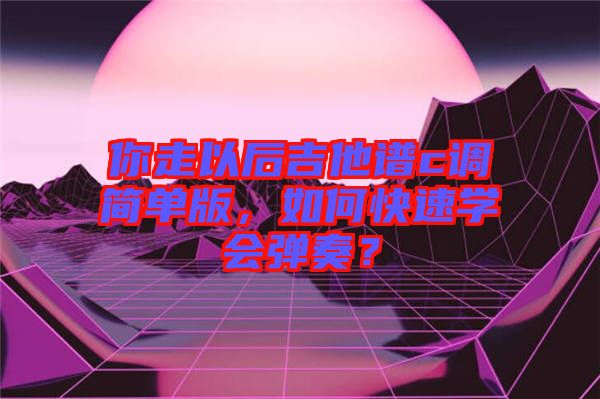 你走以后吉他譜c調(diào)簡單版，如何快速學(xué)會彈奏？