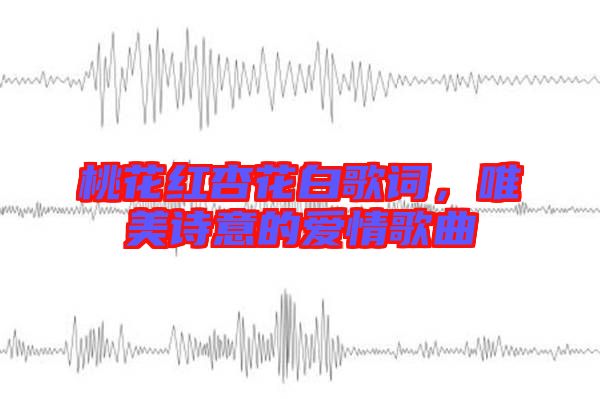 桃花紅杏花白歌詞，唯美詩意的愛情歌曲