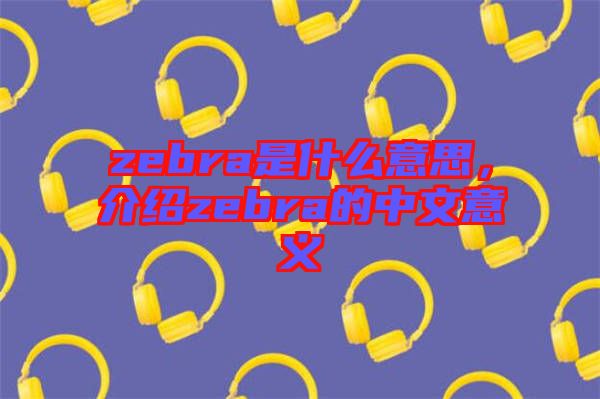 zebra是什么意思，介紹zebra的中文意義