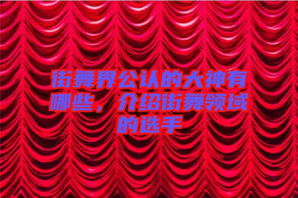 街舞界公認(rèn)的大神有哪些，介紹街舞領(lǐng)域的選手
