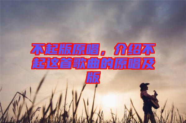 不起版原唱，介紹不起這首歌曲的原唱及版