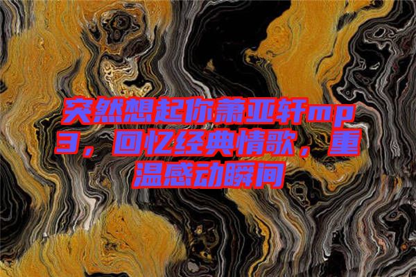 突然想起你蕭亞軒mp3，回憶經(jīng)典情歌，重溫感動(dòng)瞬間