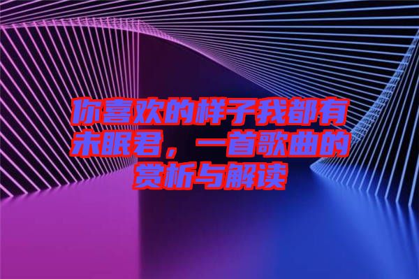 你喜歡的樣子我都有未眠君，一首歌曲的賞析與解讀