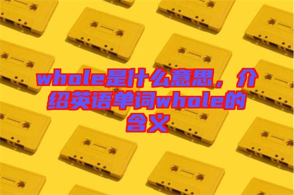 whole是什么意思，介紹英語單詞whole的含義
