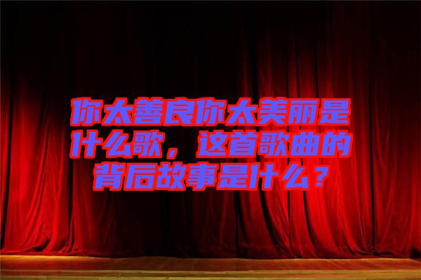 你太善良你太美麗是什么歌，這首歌曲的背后故事是什么？