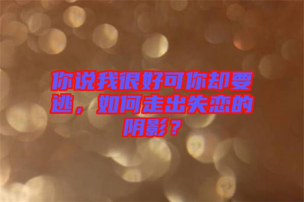 你說我很好可你卻要逃，如何走出失戀的陰影？