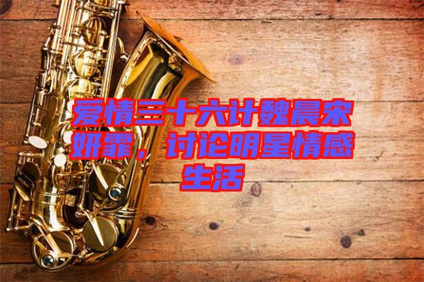 愛情三十六計(jì)魏晨宋妍霏，討論明星情感生活