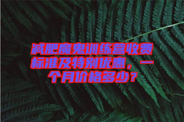 減肥魔鬼訓練營收費標準及特別優(yōu)惠，一個月價格多少？