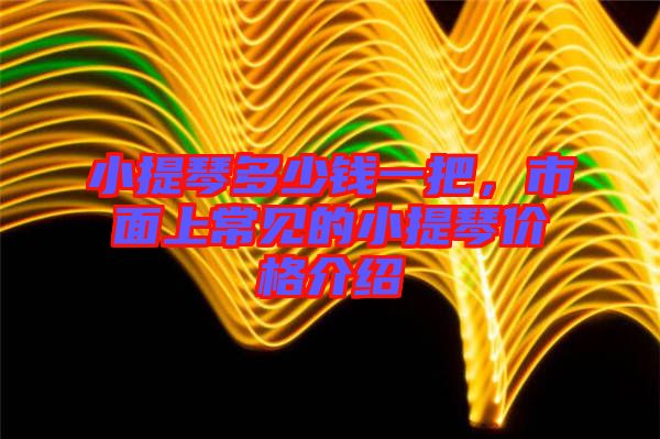 小提琴多少錢一把，市面上常見的小提琴價格介紹