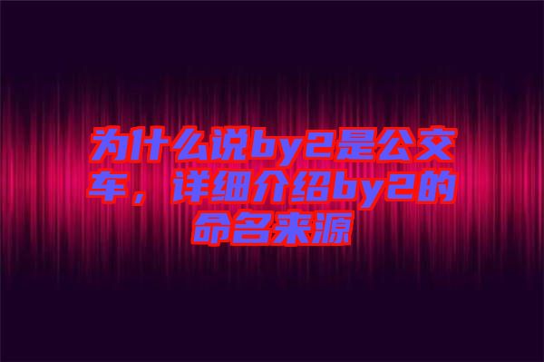 為什么說(shuō)by2是公交車(chē)，詳細(xì)介紹by2的命名來(lái)源