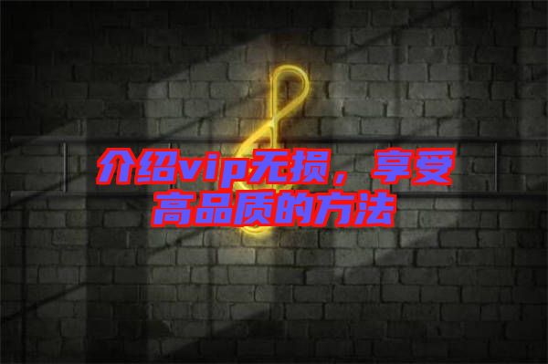 介紹vip無損，享受高品質(zhì)的方法