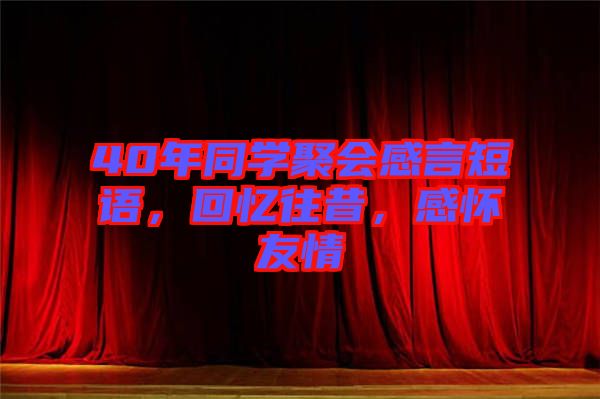 40年同學(xué)聚會感言短語，回憶往昔，感懷友情