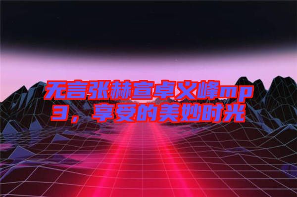 無言張赫宣卓義峰mp3，享受的美妙時光