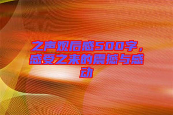 之聲觀后感500字，感受之來的震撼與感動(dòng)
