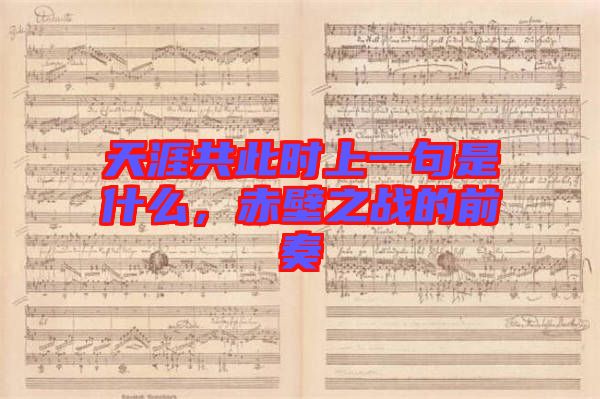 天涯共此時上一句是什么，赤壁之戰(zhàn)的前奏