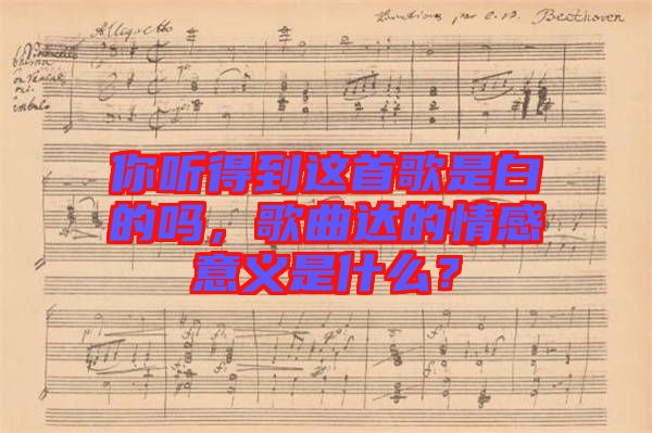 你聽得到這首歌是白的嗎，歌曲達(dá)的情感意義是什么？