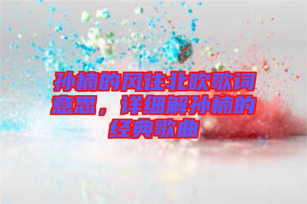 孫楠的風往北吹歌詞意思，詳細解孫楠的經典歌曲
