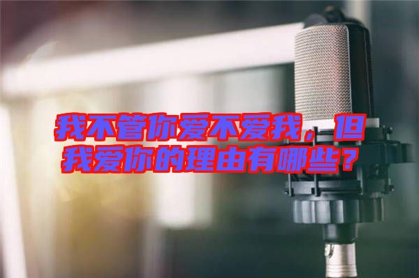 我不管你愛不愛我，但我愛你的理由有哪些？