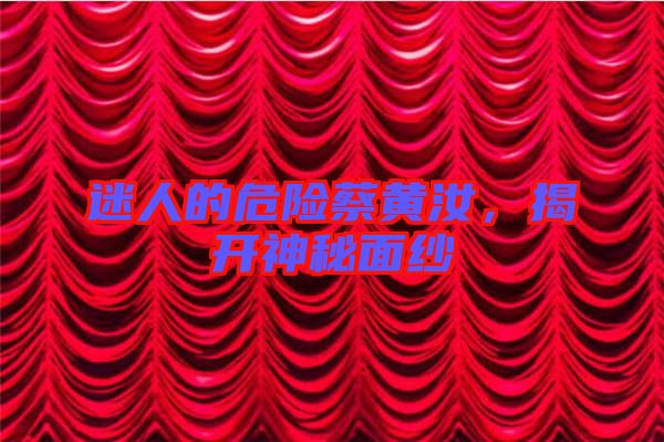 迷人的危險蔡黃汝，揭開神秘面紗