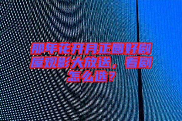 那年花開月正圓好劇屋觀影大放送，看劇怎么選？