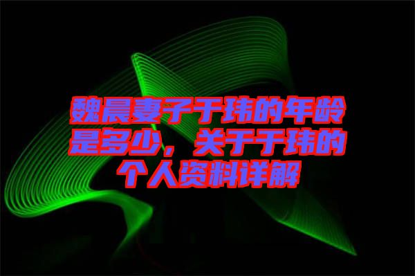 魏晨妻子于瑋的年齡是多少，關(guān)于于瑋的個(gè)人資料詳解