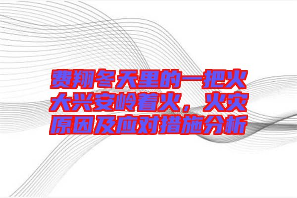 費翔冬天里的一把火大興安嶺著火，火災原因及應對措施分析