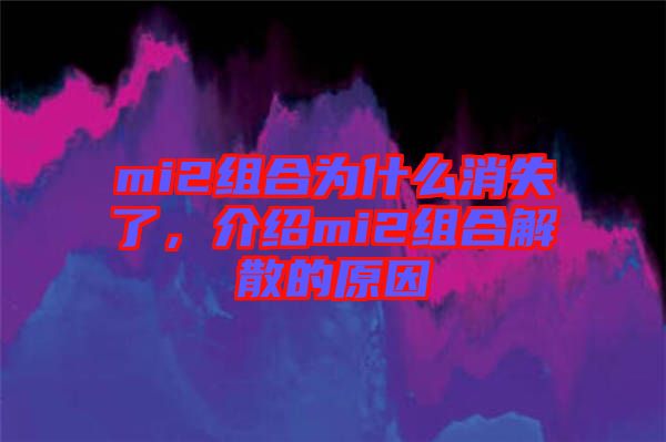 mi2組合為什么消失了，介紹mi2組合解散的原因