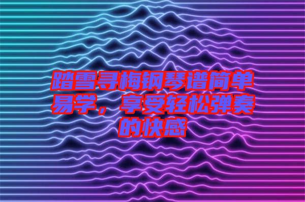 踏雪尋梅鋼琴譜簡單易學(xué)，享受輕松彈奏的快感