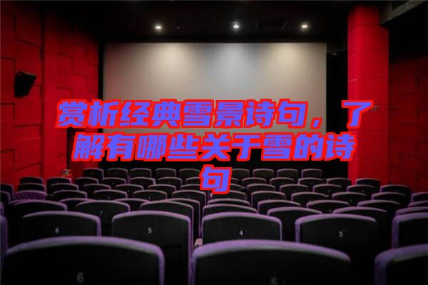 賞析經(jīng)典雪景詩句，了解有哪些關(guān)于雪的詩句