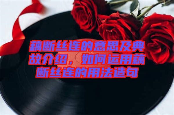 藕斷絲連的意思及典故介紹，如何運用藕斷絲連的用法造句
