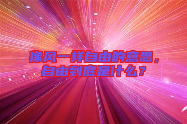 像風一樣自由的意思，自由到底是什么？