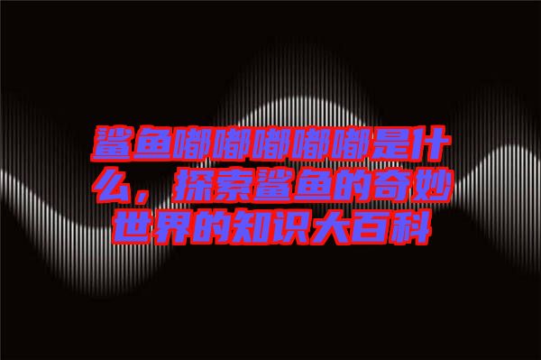 鯊魚嘟嘟嘟嘟嘟是什么，探索鯊魚的奇妙世界的知識大百科