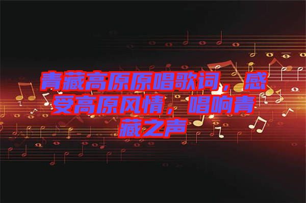 青藏高原原唱歌詞，感受高原風(fēng)情，唱響青藏之聲