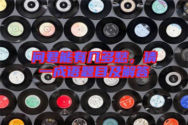 問(wèn)君能有幾多愁，猜一成語(yǔ)題目及解答
