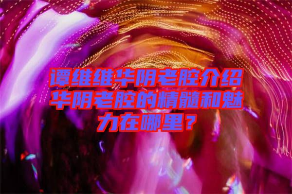 譚維維華陰老腔介紹華陰老腔的精髓和魅力在哪里？