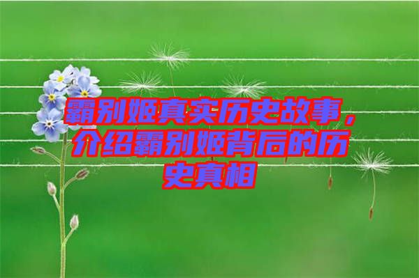 霸別姬真實(shí)歷史故事，介紹霸別姬背后的歷史真相