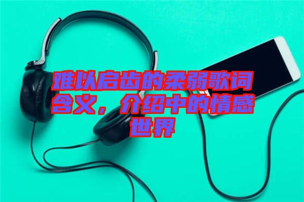 難以啟齒的柔弱歌詞含義，介紹中的情感世界