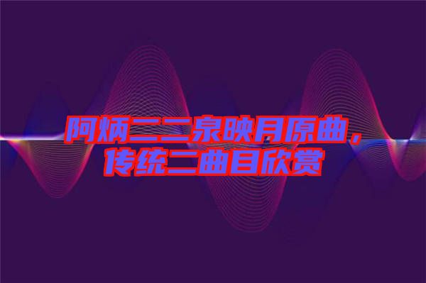 阿炳二二泉映月原曲，傳統(tǒng)二曲目欣賞